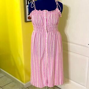 Universal Thread Pink Spaghetti Strap Striped Dress